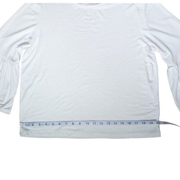 Streetwear Society Soft Stretchy White Long  Sleeve Top, Flared Sleeves Women S - Picture 6 of 9